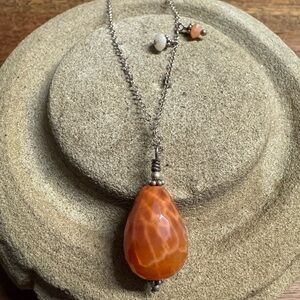 Handmade Sterling Silver & Carnelian Gemstone Necklace